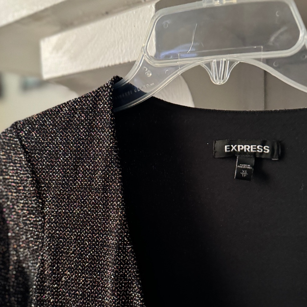 EXPRESS Sparkly Long-sleeved mini-dress Size S